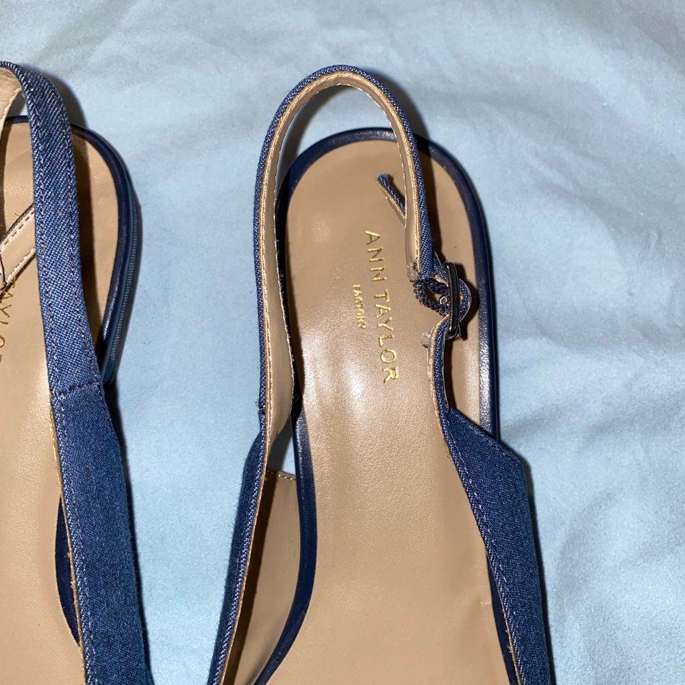 Ann Taylor Factory Denim Slingback Loafers - Picture 2 of 5
